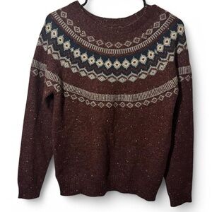 Vintage Weatherproof Original Fair Isle Sweater Burgandy Grandpa Sweater